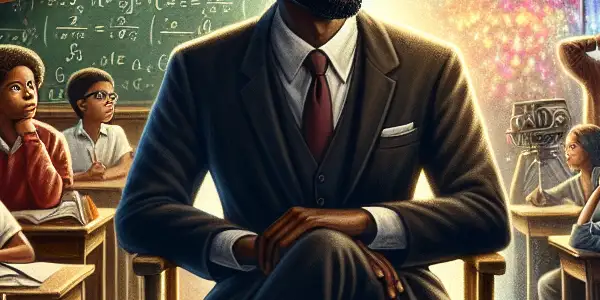 A male teacher contemplates his transition from a classroom to the adult film industry, showcasing contrasting environments and emotions.